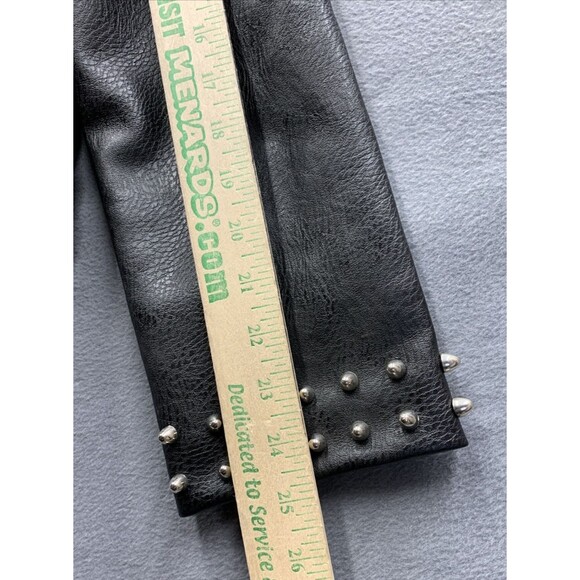 For Her Moto Leather Zebra Printed Jacket 81769 Studded Biker Pockets Large - Picture 8 of 16